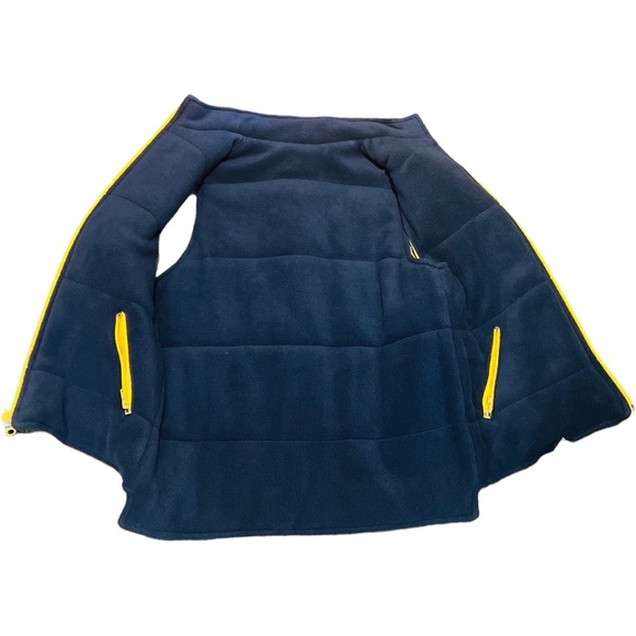 Reversible Yellow and Blue Vest Green Dog Size M 100% polyester Side pockets - Picture 8 of 11